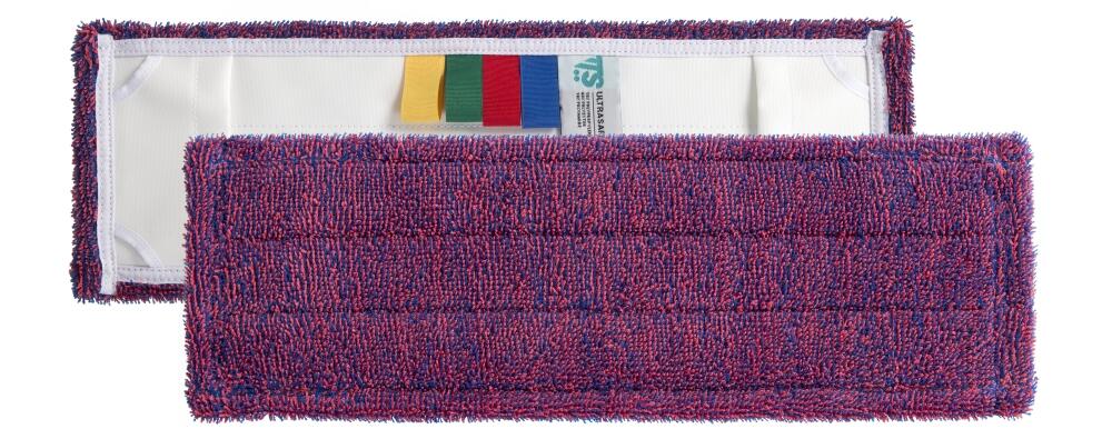WET DISINF Ultrasafe Microfiber Fringe Red Blue 40x13cm